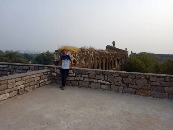 Golconda Fort Also Known Golkonda Telugu Shepherds Hill Fortified Citadel — Stock Photo, Image