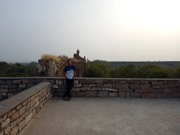 Golconda Fort Auch Bekannt Als Golkonda Telugu Ist Eine Befestigte — Stockfoto