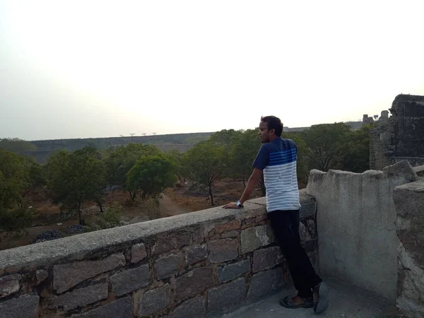 Golconda Erőd Más Néven Golkonda Telugu Pásztordomb Egy Megerősített Citadella — Stock Fotó