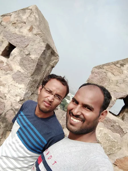 Golconda Fort Auch Bekannt Als Golkonda Telugu Ist Eine Befestigte — Stockfoto