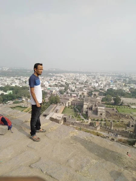 Golconda Fort Auch Bekannt Als Golkonda Telugu Ist Eine Befestigte — Stockfoto