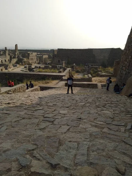 Fuerte Golconda También Conocido Como Golkonda Telugu Colina Los Pastores — Foto de Stock