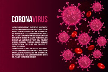 Coronavirus ve Virüs Arkaplanı İllüstrasyon Konsepti. COVID-19 Corona Virüsü salgını ve Pandemik Tıbbi Sağlık Riski Konsepti.
