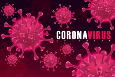 Coronavirus ve Virüs Arkaplanı İllüstrasyon Konsepti. COVID-19 Corona Virüsü salgını ve Pandemik Tıbbi Sağlık Riski Konsepti.
