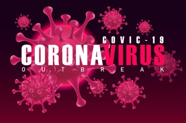 Coronavirus ve Virüs Arkaplanı İllüstrasyon Konsepti. COVID-19 Corona Virüsü salgını ve Pandemik Tıbbi Sağlık Riski Konsepti.