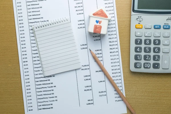 Planung des monatlichen Budgets, Finanzierung über das Hauskonzept — Stockfoto