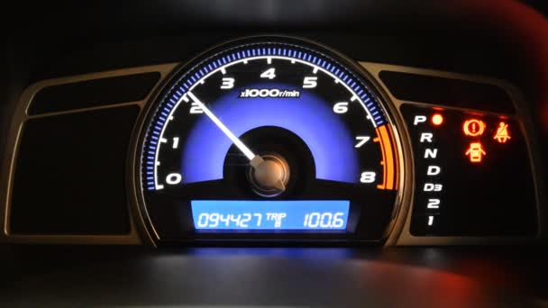 Modern car illuminated dashboard closeup — Stock Video