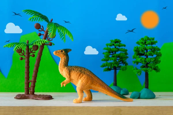 Parasaurolophus dinosaur toy model on wild models background
