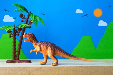 Tyrannosaurus dinozor oyuncak model vahşi modelleri arka plan üzerinde