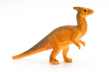 Parasaurolophus dinozor oyuncak model beyaz arka plan üzerinde