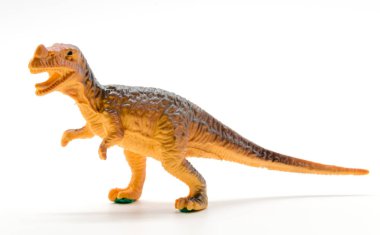 Tyrannosaurus dinozor oyuncak model beyaz arka plan üzerinde
