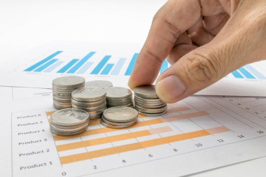 Sikke ve Grafik rapor, fintech kavramı.