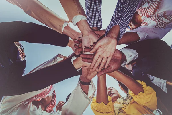 Group of business people joining hands. Team work concept. — Stock Photo, Image