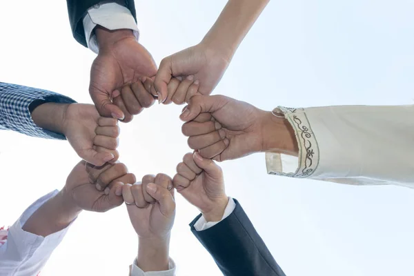 Diverse People Hands Fists Together Partnership — Stock Photo, Image