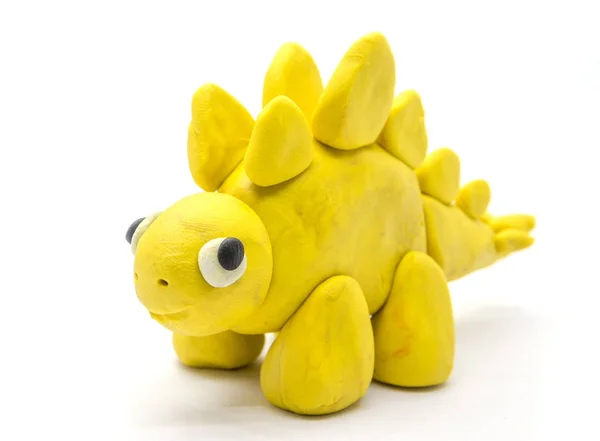 Play dough Stegosaurus on white background — Stock Photo, Image