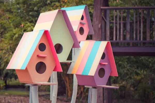 Kleurrijke vogel huis. — Stockfoto