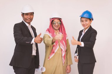 İş takım inşaat mühendis mimar ve işçi. teamwo