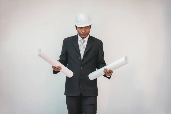 Businessman planning construction project — Stock Photo, Image