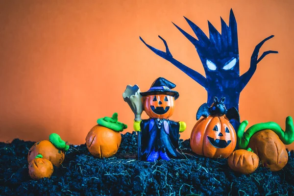 Halloween dýně na půdě — Stock fotografie