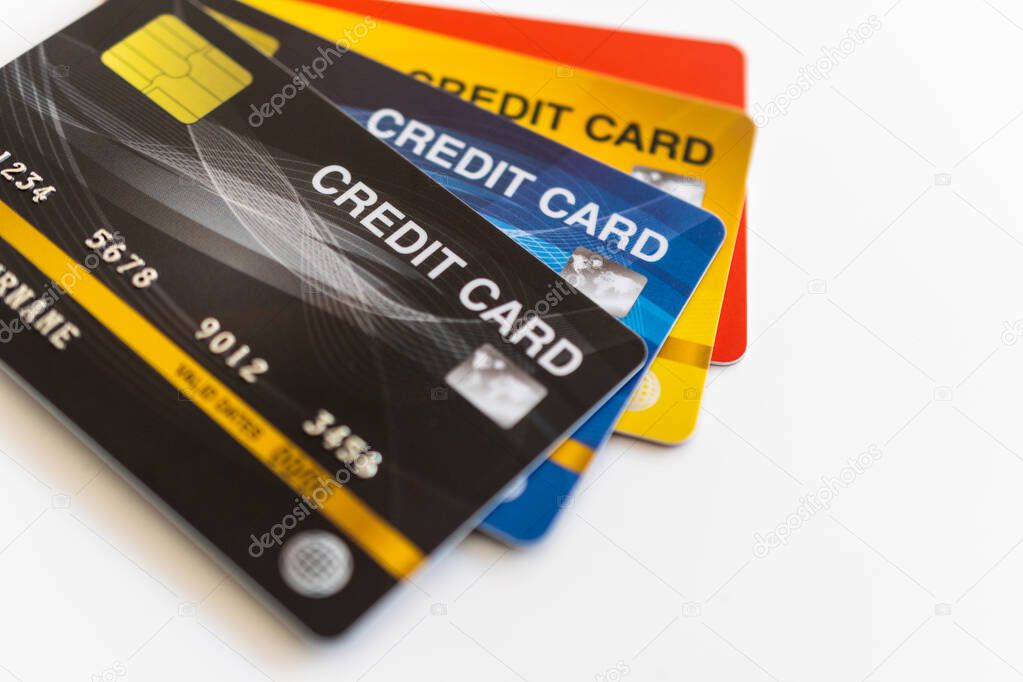 Credit card isolated on white background