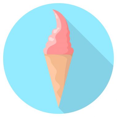 Uzun gölge ile vektör dondurma simgesi