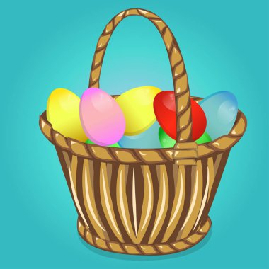 Mutlu Paskalya Paskalya sepeti ile yumurta