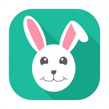 Paskalya tavşanı izole düz simge