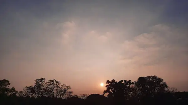 Сонячна Вечірня Сцена Сяє Просто Неба — стокове фото