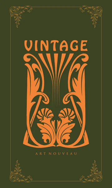 Illustratie Ornament Snijwerk Kunst Nouveau Stijl Vintage — Stockvector