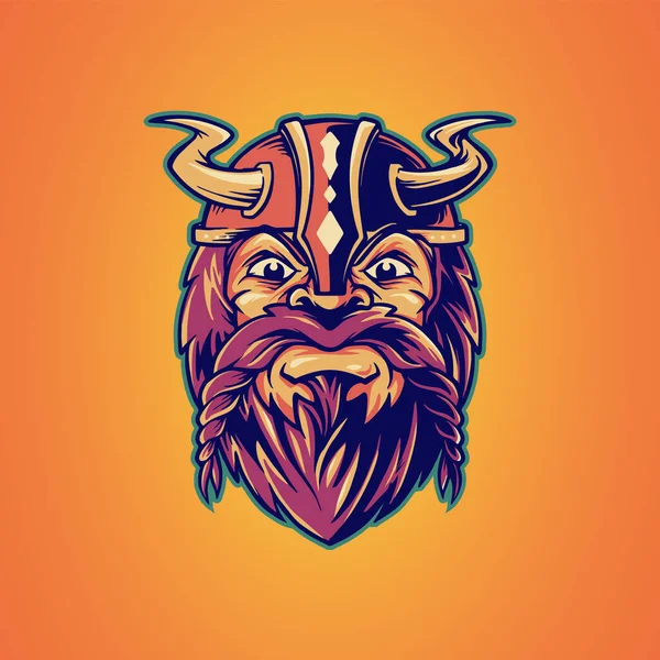 Diseño Del Logo Mascota Vikinga Vector Icon Your Team — Archivo Imágenes Vectoriales