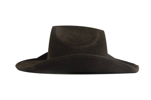 Czarny kowboj kapelusz izolowane na białym tle. — Zdjęcie stockowe