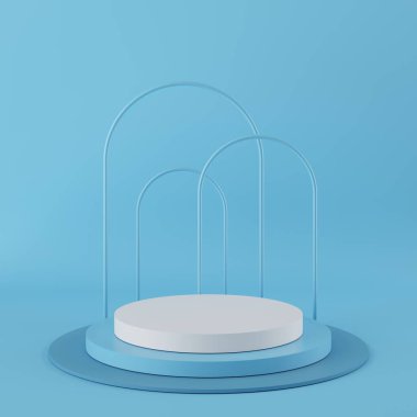 Soyut arkaplan, sahne geometrisi şekilli podyumu ürün gösterimi için düzenleyin. 3B görüntüleme