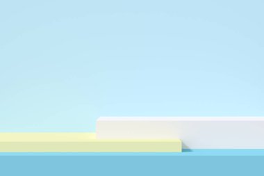 Soyut arkaplan, sahne geometrisi şekilli podyumu ürün gösterimi için düzenleyin. 3B görüntüleme