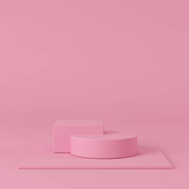 Soyut arkaplan, sahne geometrisi şekilli podyumu ürün gösterimi için düzenleyin. 3B görüntüleme