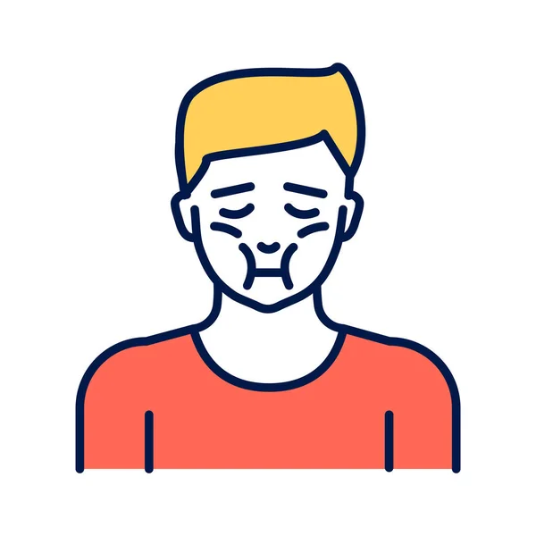 Icône de couleur de ligne de gonflement de visage. Symptôme allergique. Pictogramme pour page web, application mobile, promo. UI UX GUI élément de conception. Course modifiable . — Image vectorielle