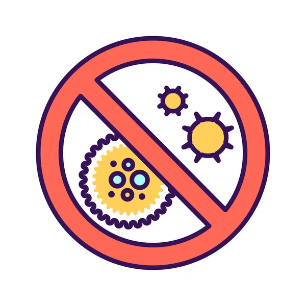 Stop coronavirus kleurlijn pictogram. Coronavirusgevaar en volksgezondheidsrisico 's en griepuitbraak. Pictogram voor webpagina, mobiele app, promo. UI UX GUI ontwerpelement. — Stockvector
