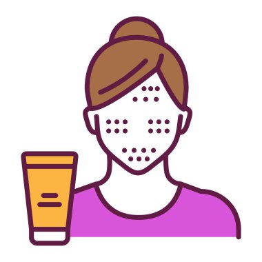 Yüz ovalama renk çizgisi simgesi. Cilt bakımı. İzole vektör elementi. Web sayfası, mobil uygulama, tanıtım için resim çizelgesi.