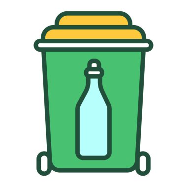 Cam geri dönüşümlü renk çizgisi simgesi. Atık geri dönüşümü. Çöp ayıklama. Çevresel koruma. Web sayfası, mobil uygulama, tanıtım için resim çizelgesi.