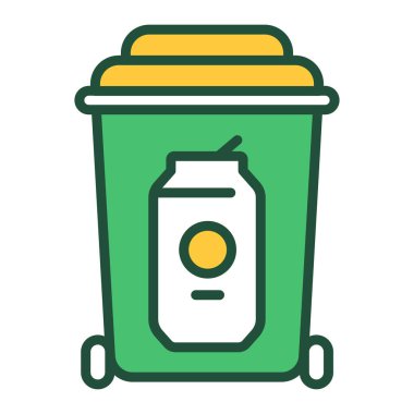 Metal geri dönüşümlü renk çizgisi simgesi. Atık geri dönüşümü. Çöp ayıklama. Çevresel koruma. Web sayfası, mobil uygulama, tanıtım için resim çizelgesi.