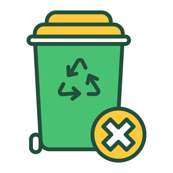 Kein Abfalleimer-Farbzeilen-Symbol. Containerrecycling. Isoliertes Vektorelement. Umriss-Piktogramm für Webseite, mobile App, Promo. — Stockvektor