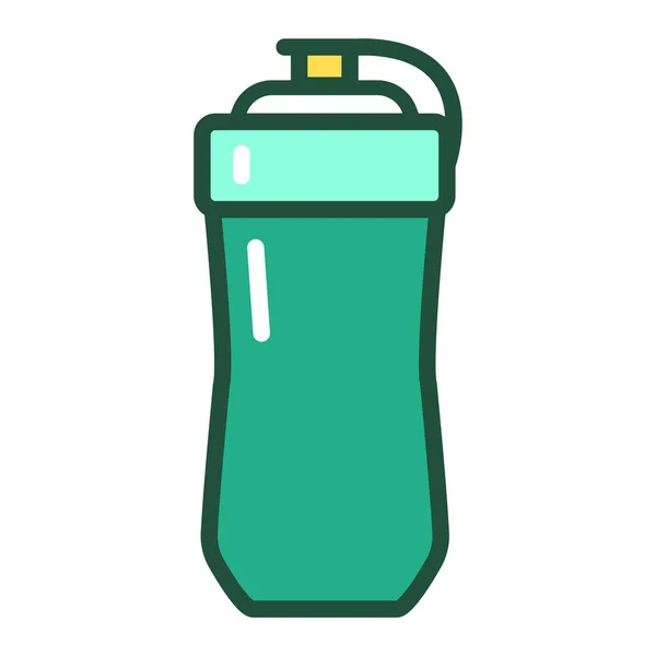 Reusable glass water bottle line color icon. Zero waste lifestyle. Outline pictogram for web page, mobile app, promo. — Stock Vector