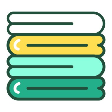 Eko havlu yığını renk çizgisi simgesi. Tekstil ürünlerini geri dönüştür. Sıfır israf yaşam tarzı. Çevre dostu. Web sayfası, mobil uygulama, tanıtım için resim çizelgesi.