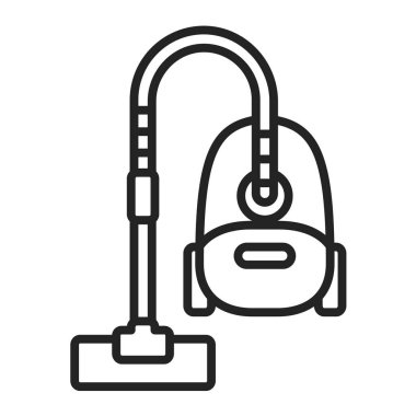 Elektrikli süpürge siyah çizgi ikonu. Ev aletleri. Zemin temizliği. Web sayfası, mobil uygulama, pankart için imzala. 