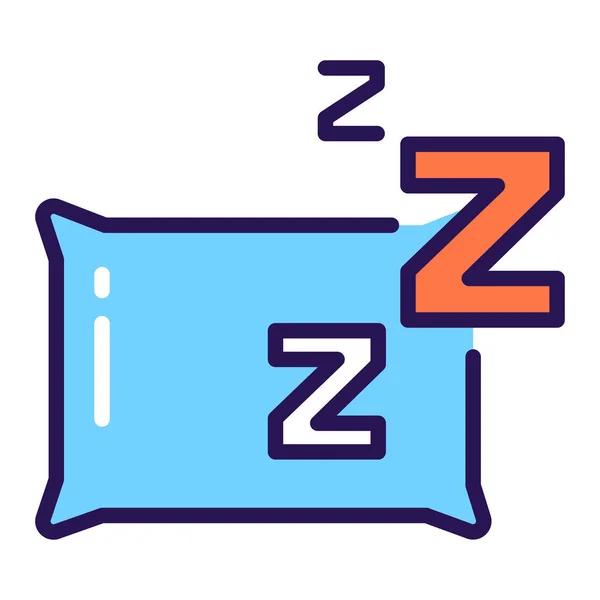 Dormir icono de línea de color. Almohada con letras Z. Casa de ocio . — Vector de stock