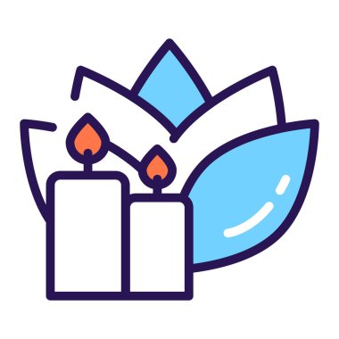 Meditasyon renk çizgisi simgesi. Ev tatili. İzole vektör ögesi. 