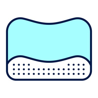 Ortopedik hafıza köpüğü yastık renk çizgisi simgesi. İzole vektör ögesi. 