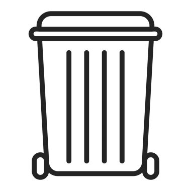 Çöp kutusu simgesi. Sıfır israf yaşam tarzı. Çevre dostu. Çizgi resim grafiği