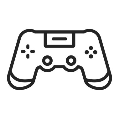 Joystick siyah çizgi simgesi. Giriş aygıtı. Ev tatili. İzole vektör ögesi. 