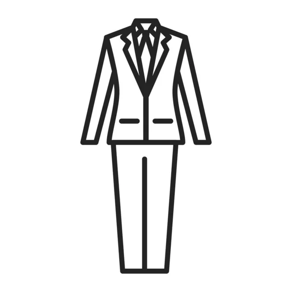 Disfraz de novio línea icono negro. Traje de hombre. Boutique de bodas. Elemento vectorial aislado. Esquema pictograma para la página web, aplicación móvil, promo . — Archivo Imágenes Vectoriales