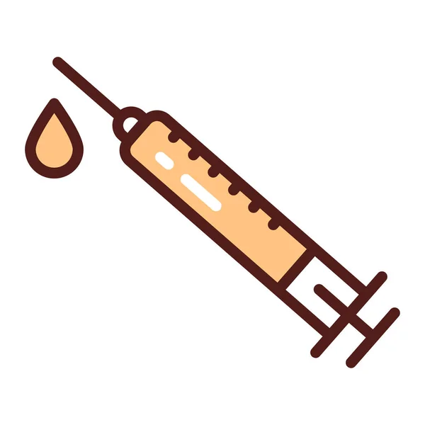 Enjeksiyon aşısı renk çizgisi ikonu için şırınga. Estetik enjeksiyonlar için doldurucu. İzole vektör elementi. Web sayfası, mobil uygulama, tanıtım için resim çizelgesi. — Stok Vektör